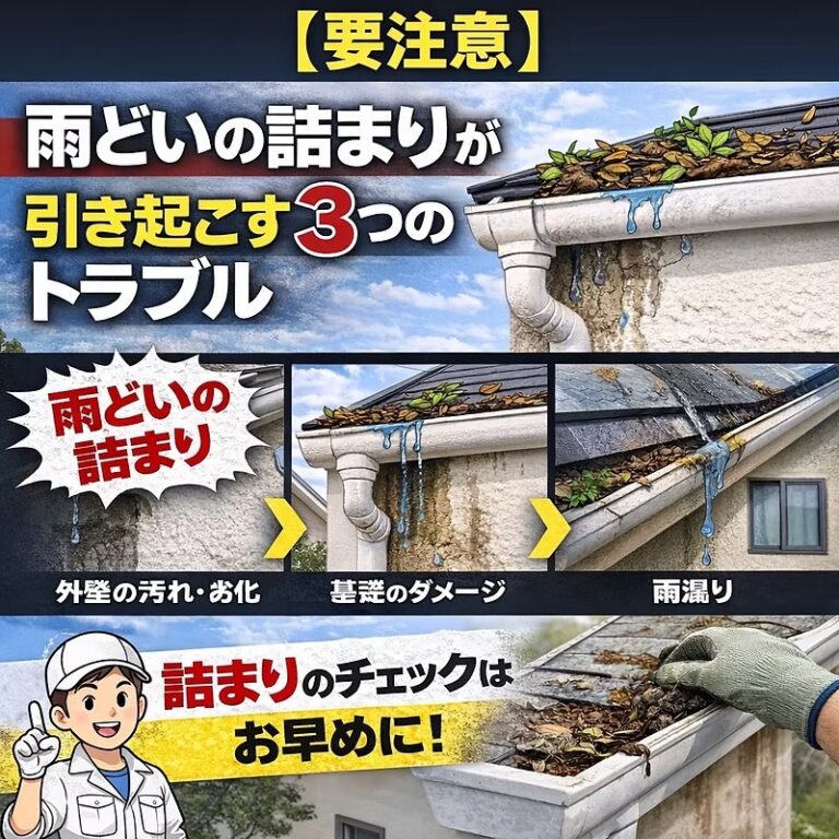 【要注意】雨どいの詰まりが引き起こす3つのトラブル